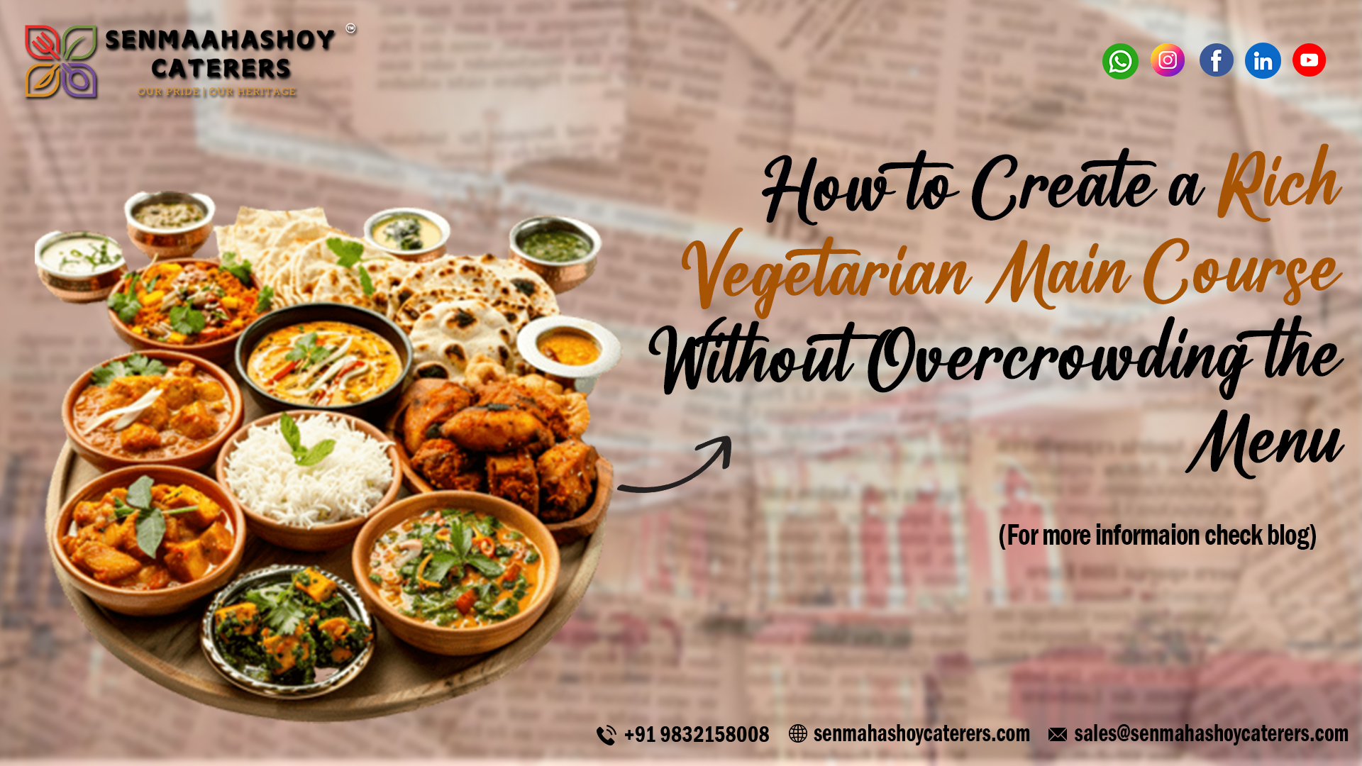 Rich Veg Menu Without Overcrowding | Kolkata Catering